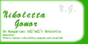 nikoletta gomor business card